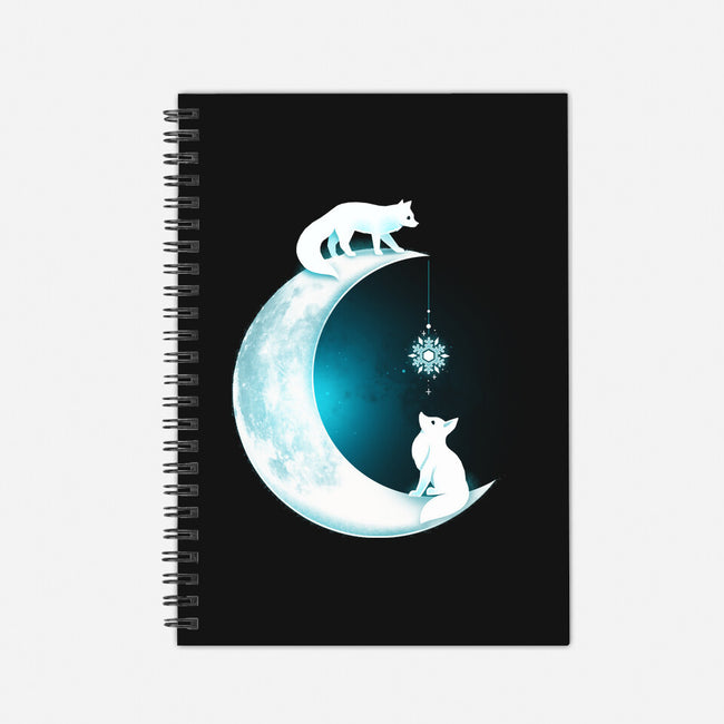 White Fox Moon-none dot grid notebook-Vallina84