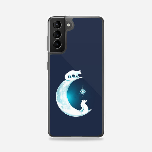 White Fox Moon-samsung snap phone case-Vallina84