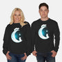 White Fox Moon-unisex crew neck sweatshirt-Vallina84