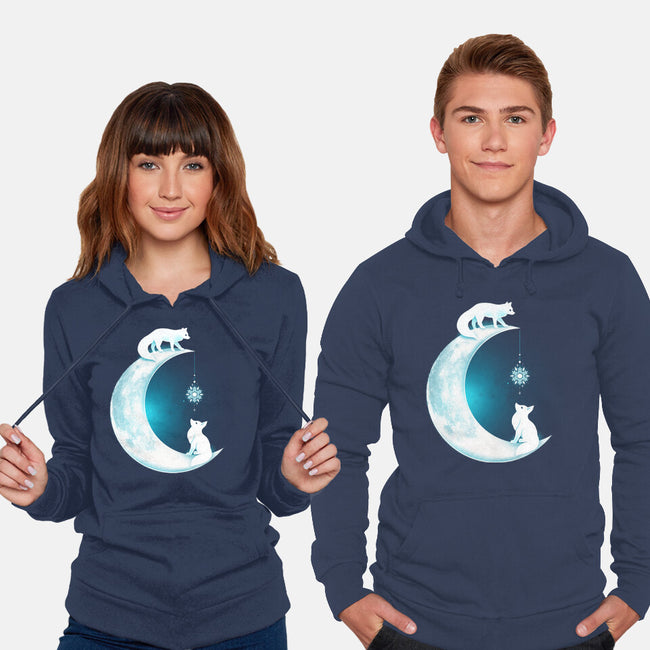 White Fox Moon-unisex pullover sweatshirt-Vallina84