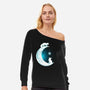 White Fox Moon-womens off shoulder sweatshirt-Vallina84
