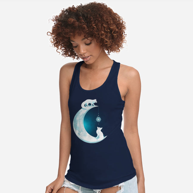 White Fox Moon-womens racerback tank-Vallina84