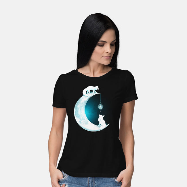 White Fox Moon-womens basic tee-Vallina84