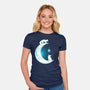 White Fox Moon-womens fitted tee-Vallina84