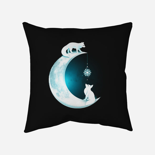 White Fox Moon-none removable cover throw pillow-Vallina84