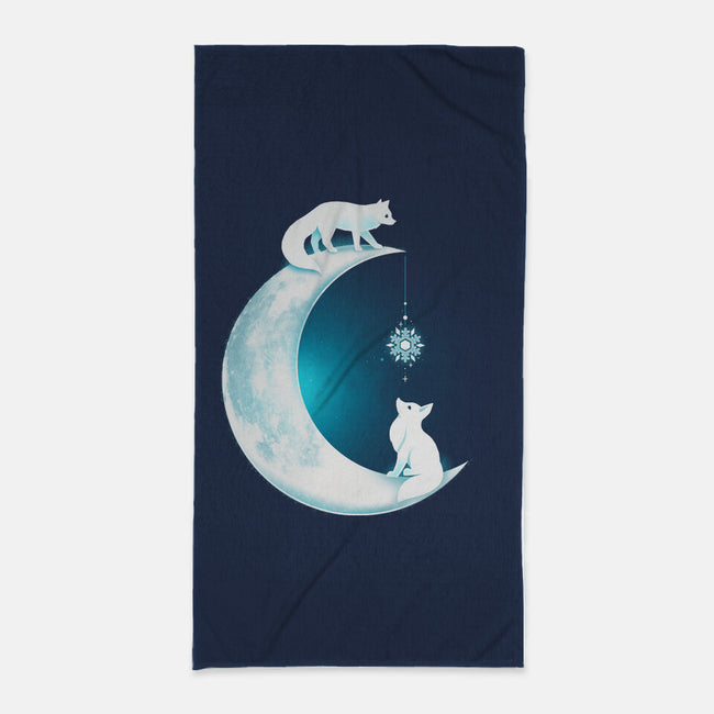 White Fox Moon-none beach towel-Vallina84