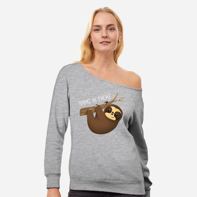 Hanging In There-womens off shoulder sweatshirt-Vallina84