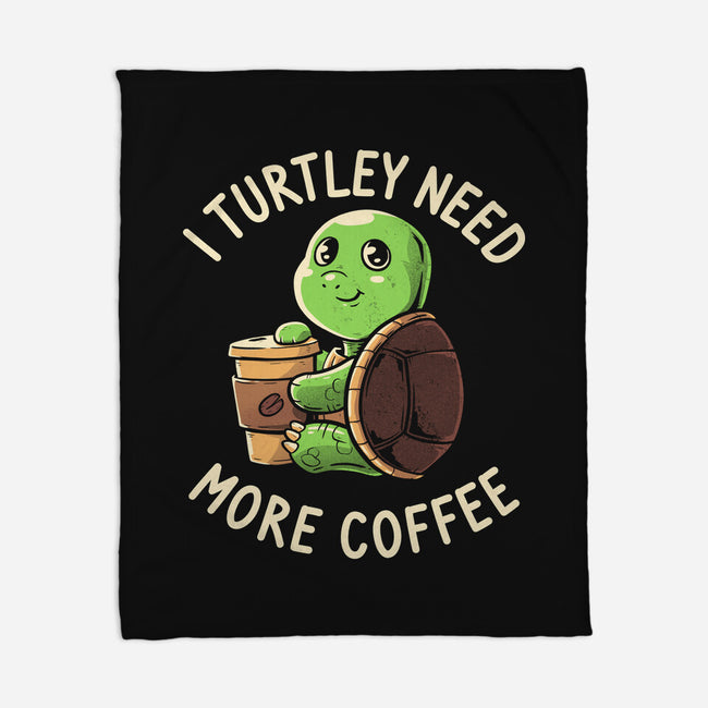 I Turtley Need More Coffee-none fleece blanket-koalastudio