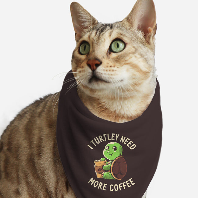 I Turtley Need More Coffee-cat bandana pet collar-koalastudio