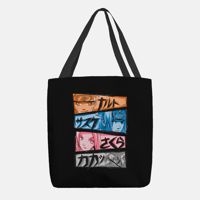 Ninja Faces-none basic tote bag-Conjura Geek