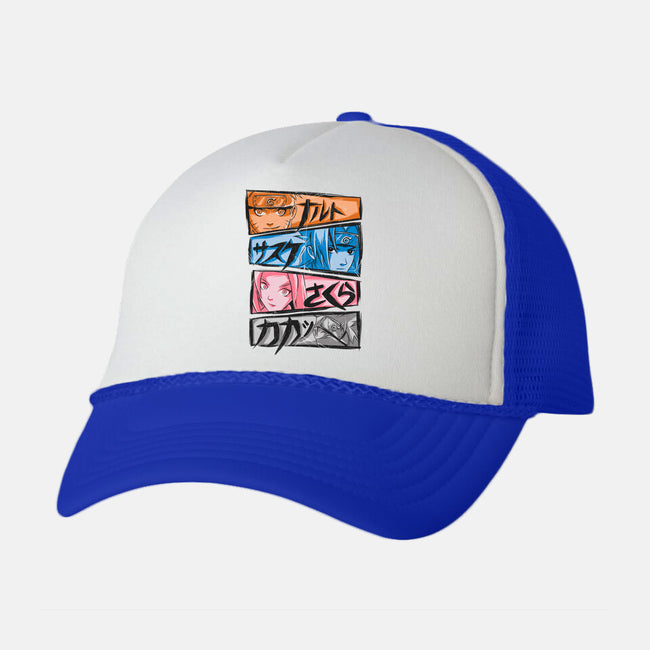 Ninja Faces-unisex trucker hat-Conjura Geek