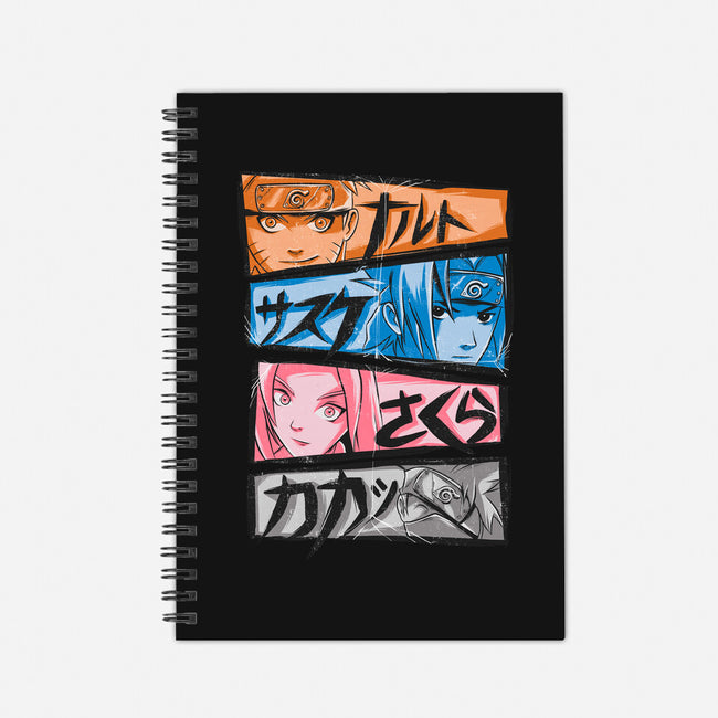 Ninja Faces-none dot grid notebook-Conjura Geek