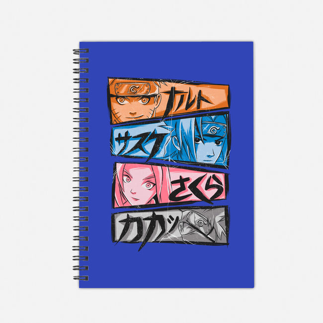 Ninja Faces-none dot grid notebook-Conjura Geek