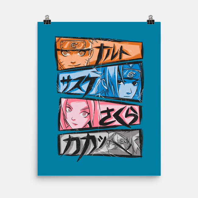 Ninja Faces-none matte poster-Conjura Geek