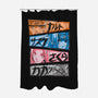 Ninja Faces-none polyester shower curtain-Conjura Geek