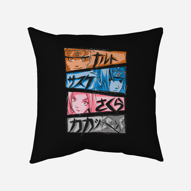 Ninja Faces-none removable cover w insert throw pillow-Conjura Geek