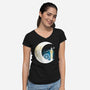 Never Grow Moon-womens v-neck tee-Vallina84