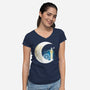 Never Grow Moon-womens v-neck tee-Vallina84