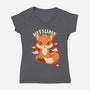 Kawaii Kitsune-womens v-neck tee-retrodivision