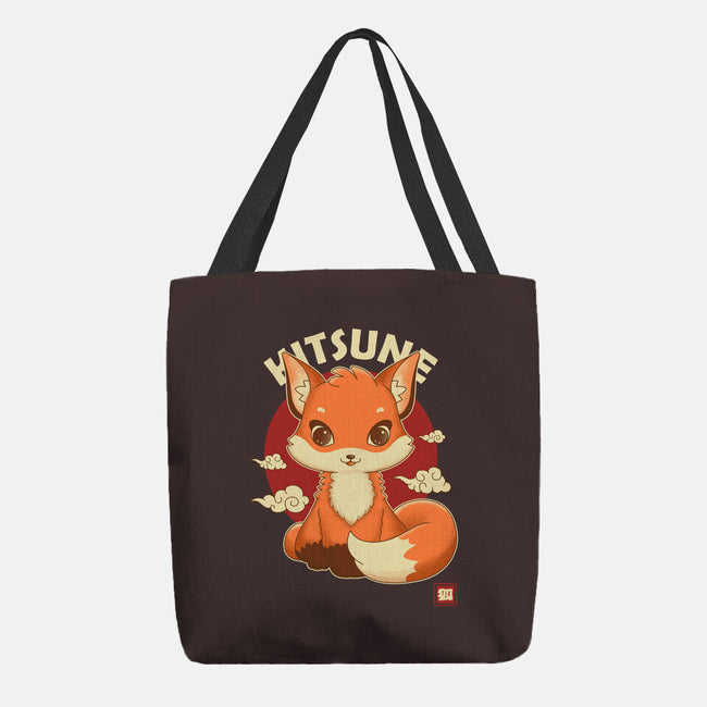 Kawaii Kitsune-none basic tote bag-retrodivision