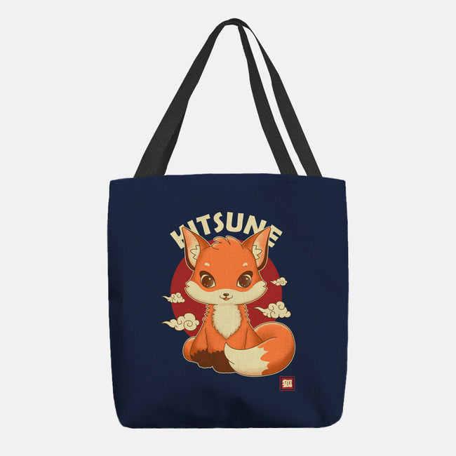 Kawaii Kitsune-none basic tote bag-retrodivision