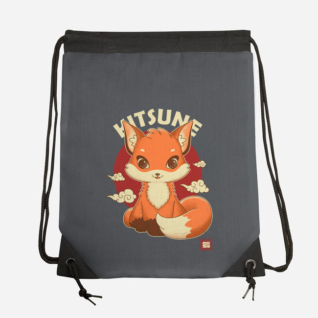 Kawaii Kitsune-none drawstring bag-retrodivision
