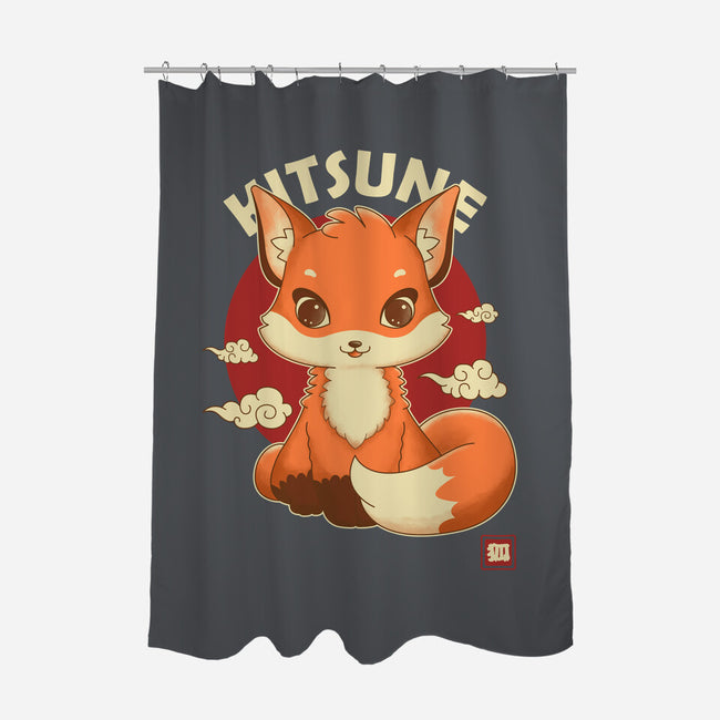 Kawaii Kitsune-none polyester shower curtain-retrodivision