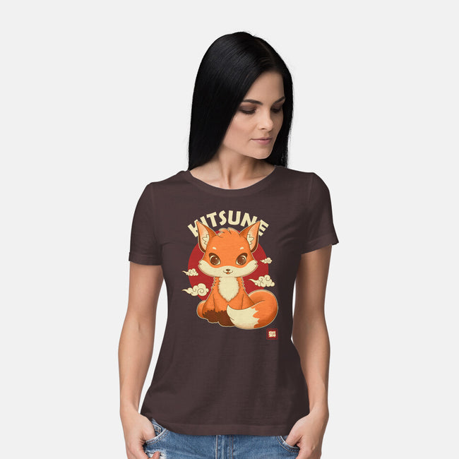 Kawaii Kitsune-womens basic tee-retrodivision