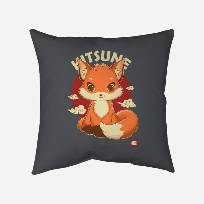 Kawaii Kitsune-none removable cover w insert throw pillow-retrodivision