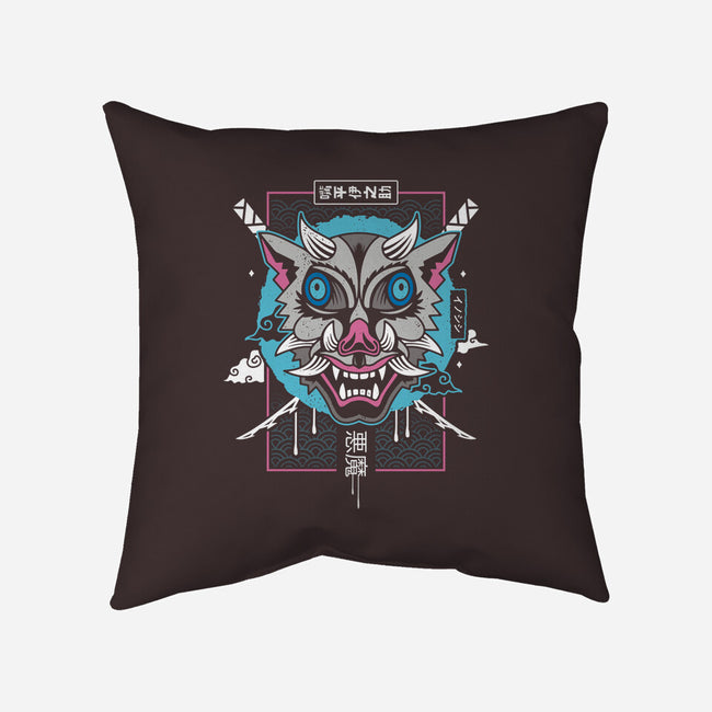 Japanese Boar-none removable cover w insert throw pillow-Logozaste