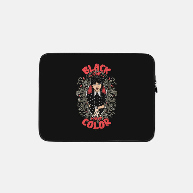 Black Is My Happy Color-none zippered laptop sleeve-turborat14