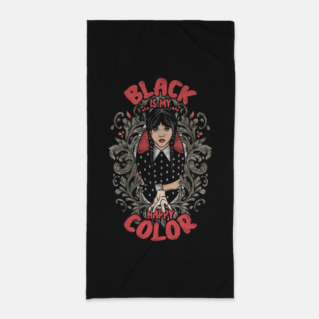 Black Is My Happy Color-none beach towel-turborat14