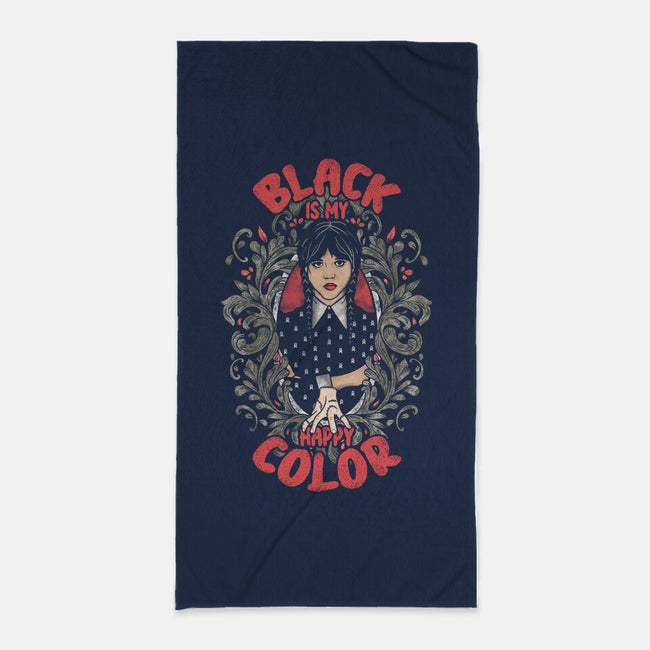 Black Is My Happy Color-none beach towel-turborat14