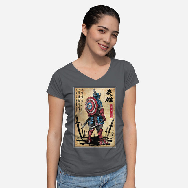 Captain Samurai-womens v-neck tee-DrMonekers