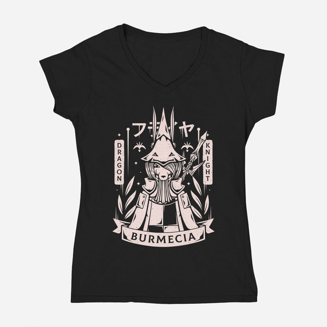 Freya Dragon Knight-womens v-neck tee-Alundrart