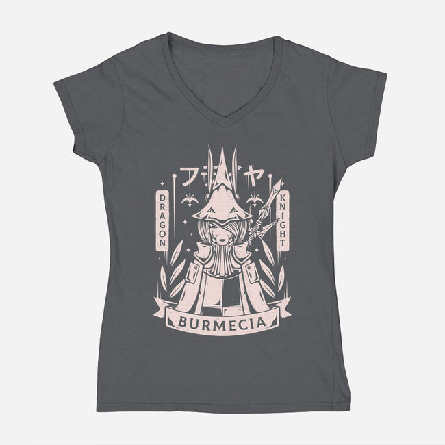 Freya Dragon Knight-womens v-neck tee-Alundrart