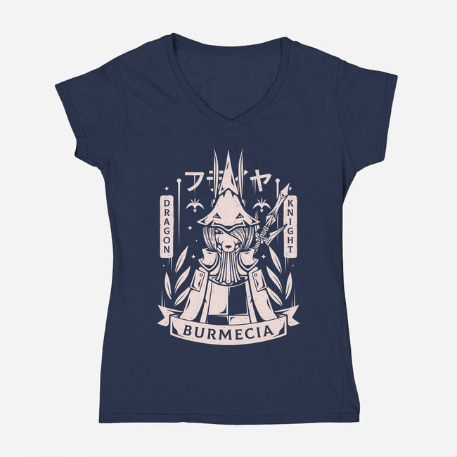 Freya Dragon Knight-womens v-neck tee-Alundrart