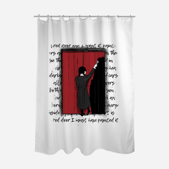 Wednesday Cello-none polyester shower curtain-SeamusAran