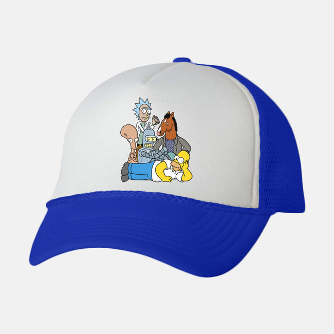 The Breakfast Drinkers-unisex trucker hat-Barbadifuoco