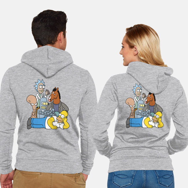 The Breakfast Drinkers-unisex zip-up sweatshirt-Barbadifuoco