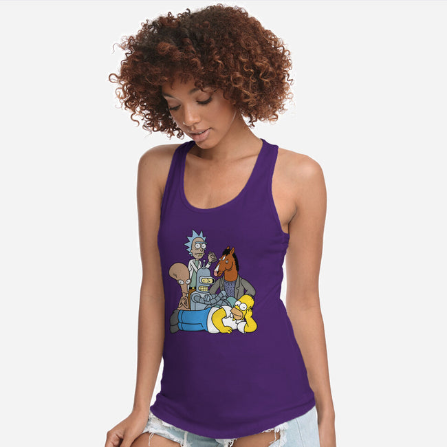 The Breakfast Drinkers-womens racerback tank-Barbadifuoco