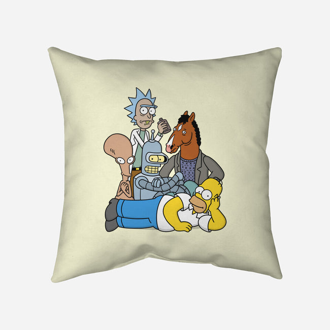 The Breakfast Drinkers-none removable cover w insert throw pillow-Barbadifuoco