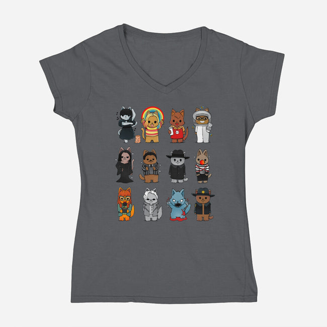 Family Kittens-womens v-neck tee-Vallina84