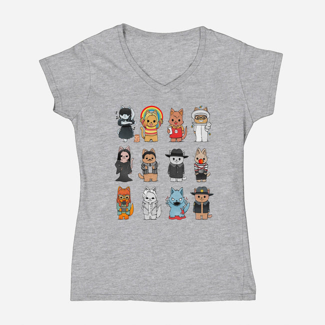 Family Kittens-womens v-neck tee-Vallina84