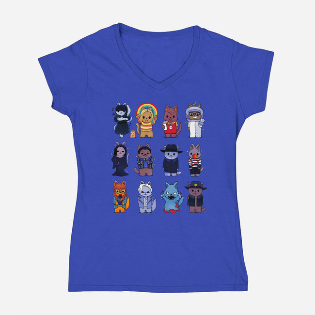 Family Kittens-womens v-neck tee-Vallina84