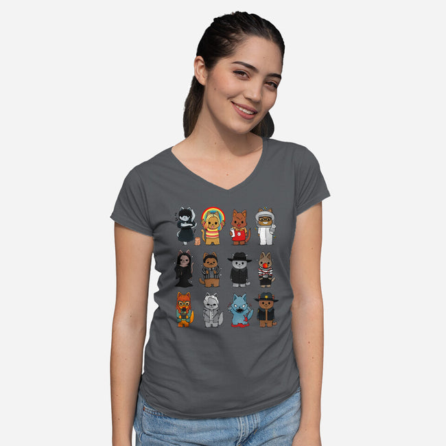 Family Kittens-womens v-neck tee-Vallina84