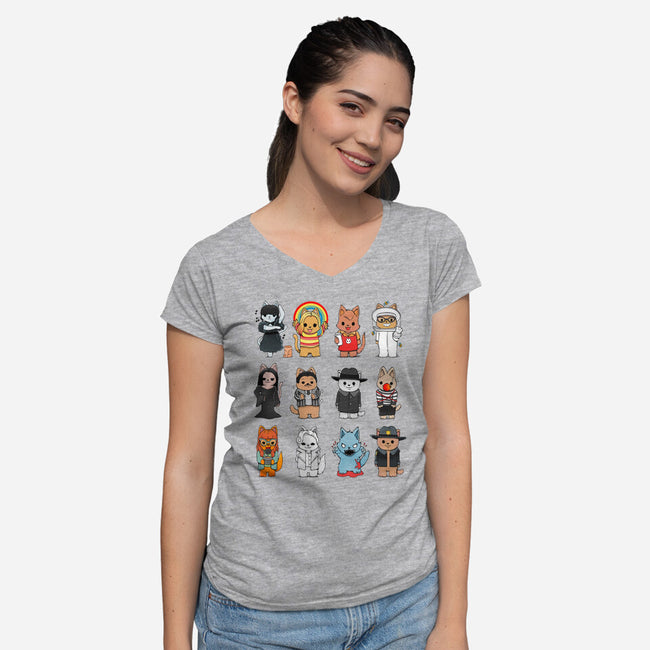 Family Kittens-womens v-neck tee-Vallina84