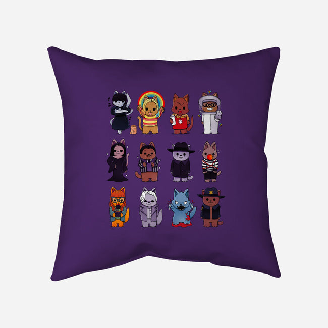 Family Kittens-none removable cover w insert throw pillow-Vallina84