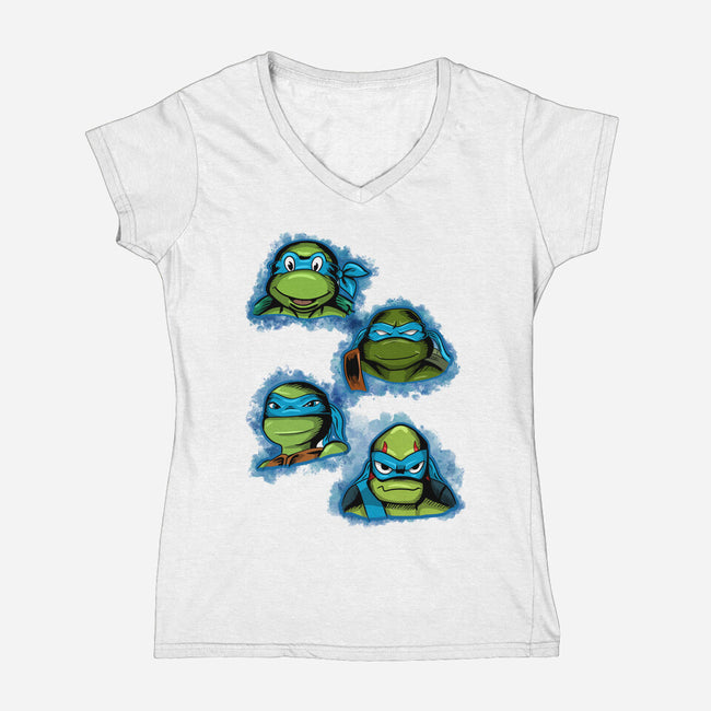 Blue Generation-womens v-neck tee-nickzzarto