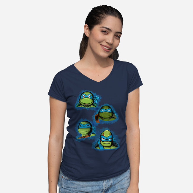 Blue Generation-womens v-neck tee-nickzzarto